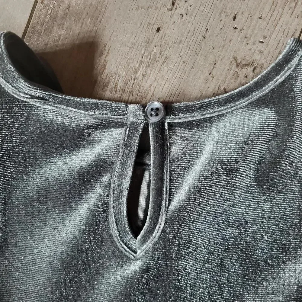 Old Navy Gray Velvet Toddler Girls Dress Size 12-18 Months